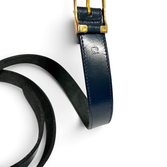 Vintage Pierre Cardin Navy Blue Leather Minimalist Belt Size M/L main image 5